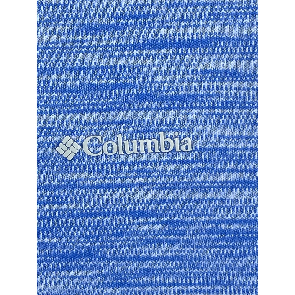 Columbia Omni-Freeze Womens Medium Blue Space Dye V-Neck Athletic T-Shirt - Picture 2 of 8
